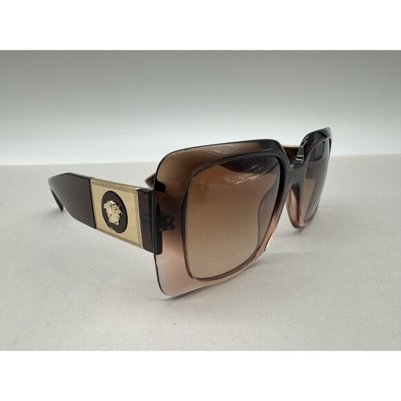 VERSACE rectangular women's large sunglasses + case  Brown 54mm VE4405 - Picture 8 of 14